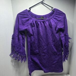 WinWin Purple Blouse with Lace Sleeves